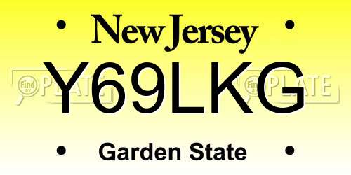 Y69LKG New Jersey License Plate