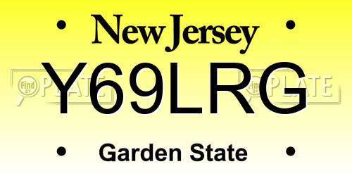 Y69LRG New Jersey License Plate