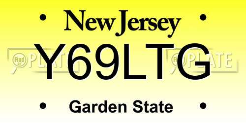 Y69LTG New Jersey License Plate