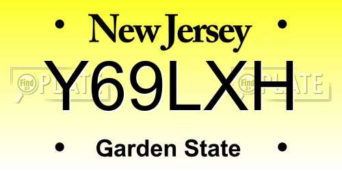 Y69LXH New Jersey License Plate