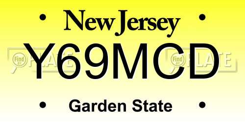 Y69MCD New Jersey License Plate