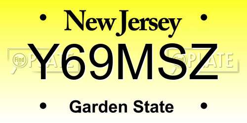 Y69MSZ New Jersey License Plate