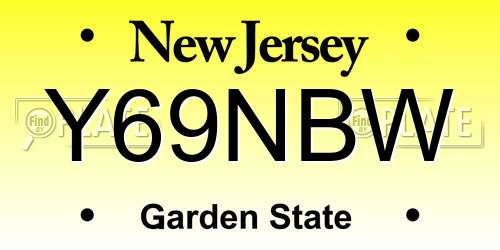 Y69NBW New Jersey License Plate