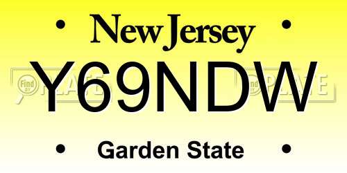 Y69NDW New Jersey License Plate