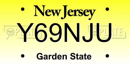 Y69NJU New Jersey License Plate