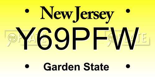 Y69PFW New Jersey License Plate