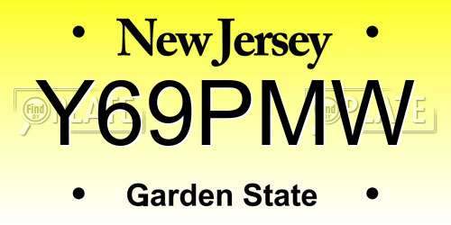 Y69PMW New Jersey License Plate