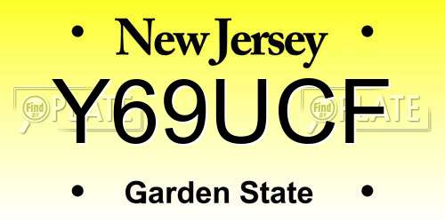 Y69UCF New Jersey License Plate