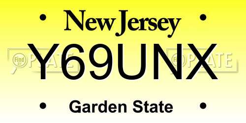 Y69UNX New Jersey License Plate