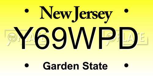 Y69WPD New Jersey License Plate