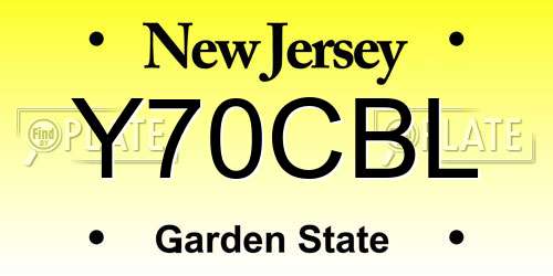 Y70CBL New Jersey License Plate