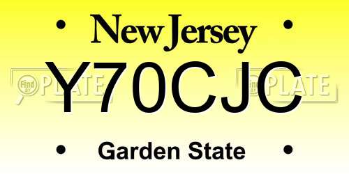 Y70CJC New Jersey License Plate