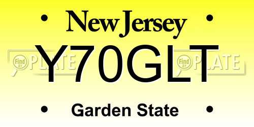 Y70GLT New Jersey License Plate