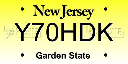 Y70HDK New Jersey License Plate