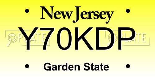 Y70KDP New Jersey License Plate