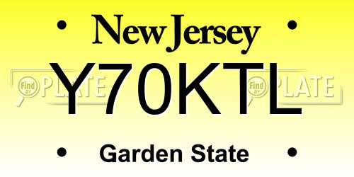 Y70KTL New Jersey License Plate
