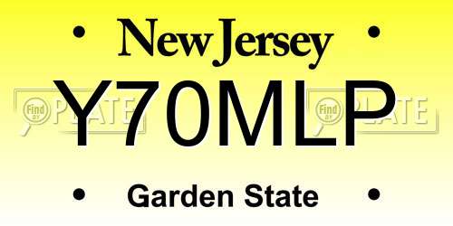 Y70MLP New Jersey License Plate