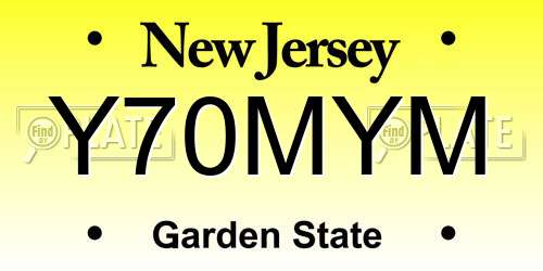 Y70MYM New Jersey License Plate