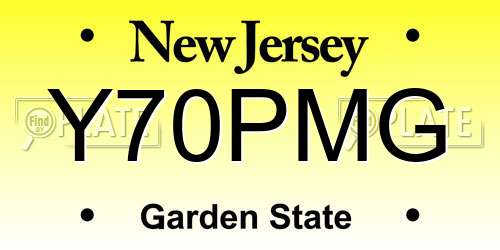 Y70PMG New Jersey License Plate
