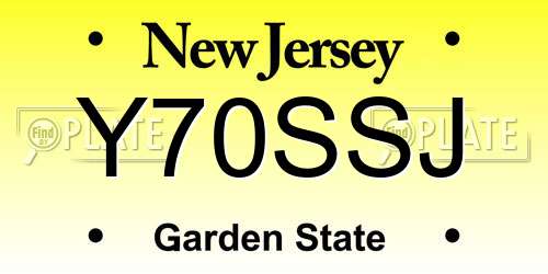 Y70SSJ New Jersey License Plate