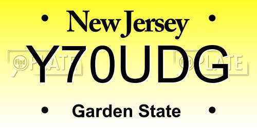 Y70UDG New Jersey License Plate