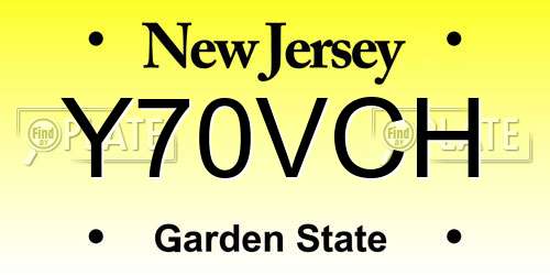 Y70VCH New Jersey License Plate