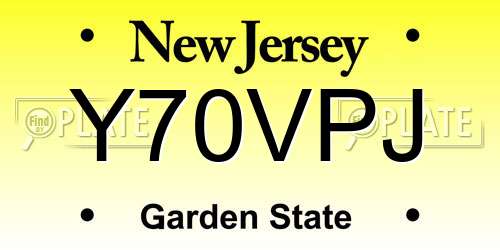 Y70VPJ New Jersey License Plate