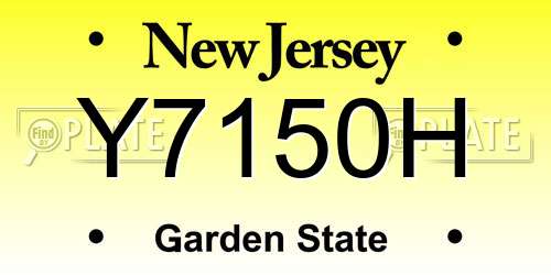 Y7150H New Jersey License Plate