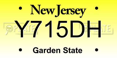 Y715DH New Jersey License Plate