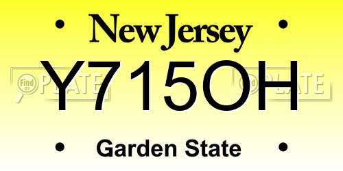 Y715OH New Jersey License Plate