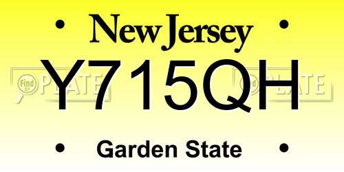 Y715QH New Jersey License Plate