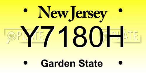 Y7180H New Jersey License Plate