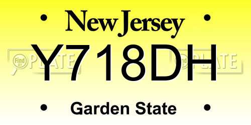 Y718DH New Jersey License Plate
