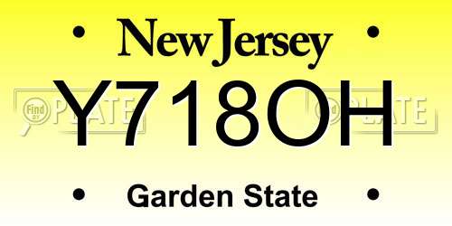 Y718OH New Jersey License Plate