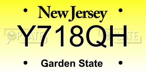 Y718QH New Jersey License Plate