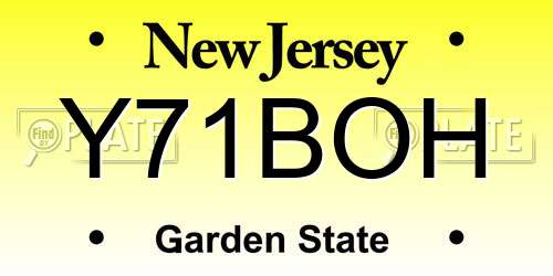 Y71BOH New Jersey License Plate