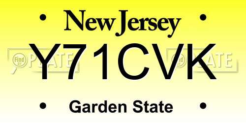 Y71CVK New Jersey License Plate