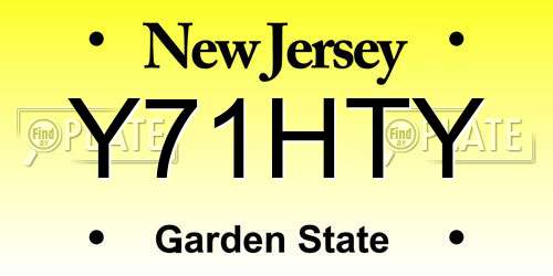 Y71HTY New Jersey License Plate