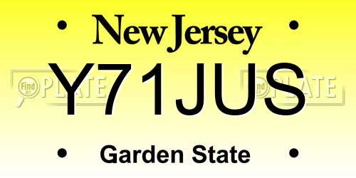 Y71JUS New Jersey License Plate