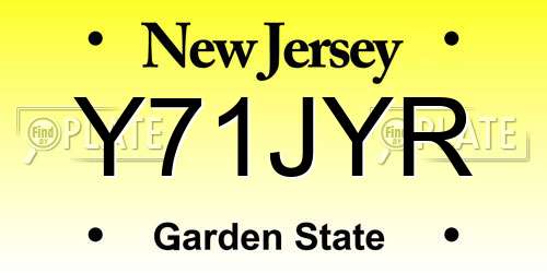 Y71JYR New Jersey License Plate