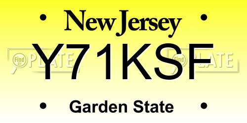 Y71KSF New Jersey License Plate