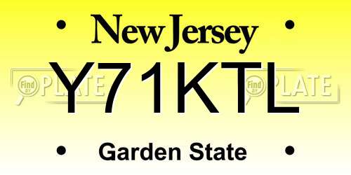 Y71KTL New Jersey License Plate