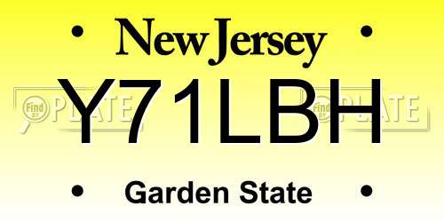 Y71LBH New Jersey License Plate