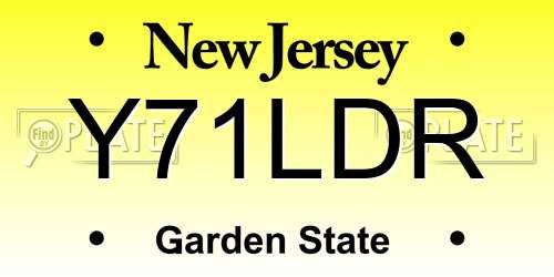 Y71LDR New Jersey License Plate