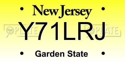Y71LRJ New Jersey License Plate