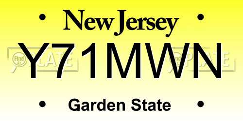 Y71MWN New Jersey License Plate