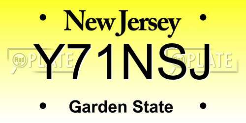 Y71NSJ New Jersey License Plate