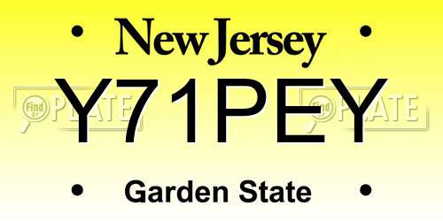 Y71PEY New Jersey License Plate