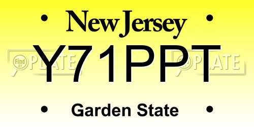 Y71PPT New Jersey License Plate