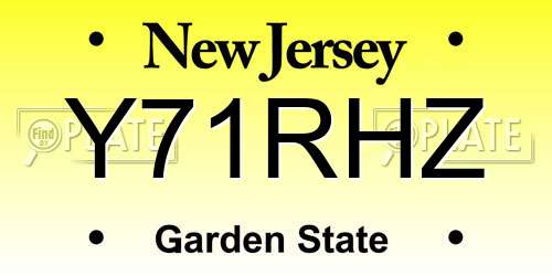 Y71RHZ New Jersey License Plate